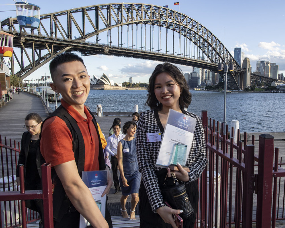 Finalists of the 2022 international student of the year smiling 