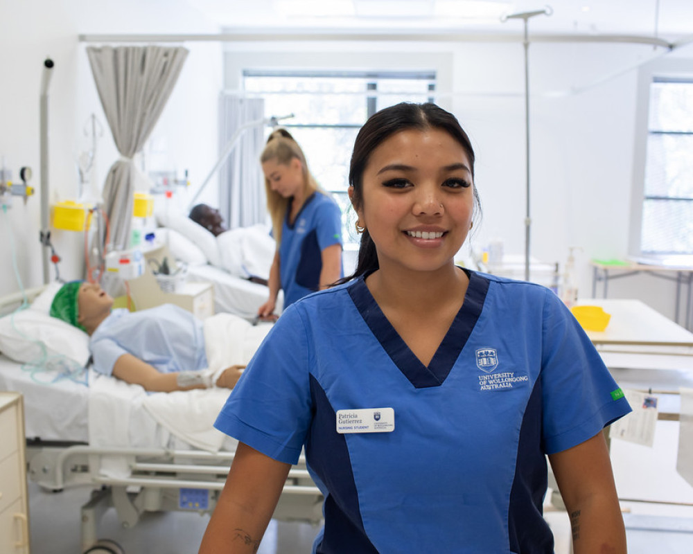 nurse smiling during training at hospital