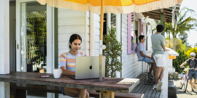 person working in Byron on laptop