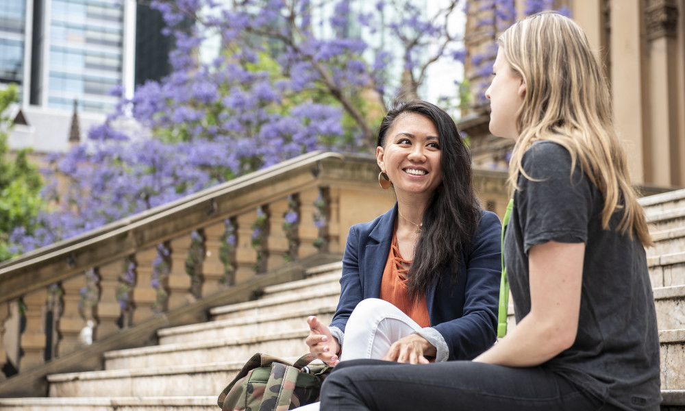 Women outside City of Sydney 