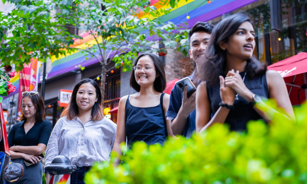 Students in Spice Alley